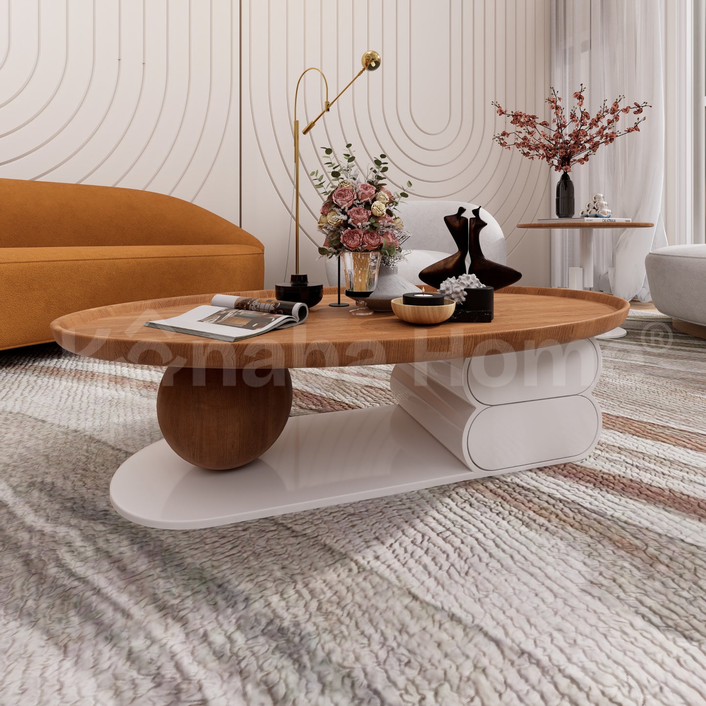 Natural Wood Coffee Table