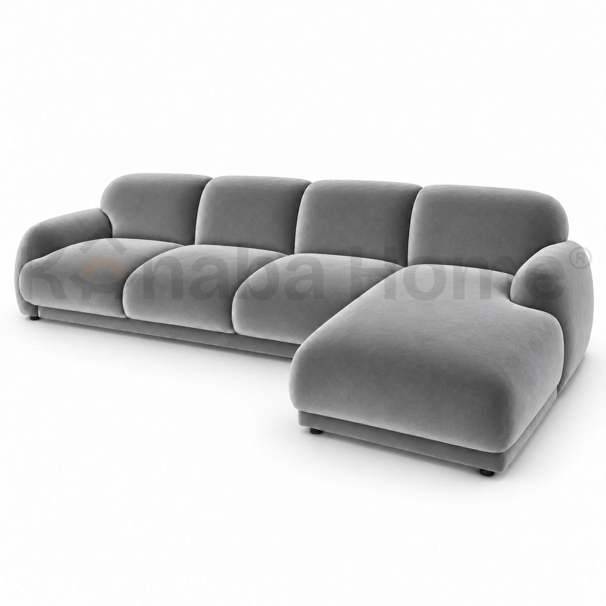 Marshmallow L Shape Sofa- Solid wood & German MDF-Cloud-inspired puffy silhouette-3 & 4 People / Space-Friendly-Kanaba Home