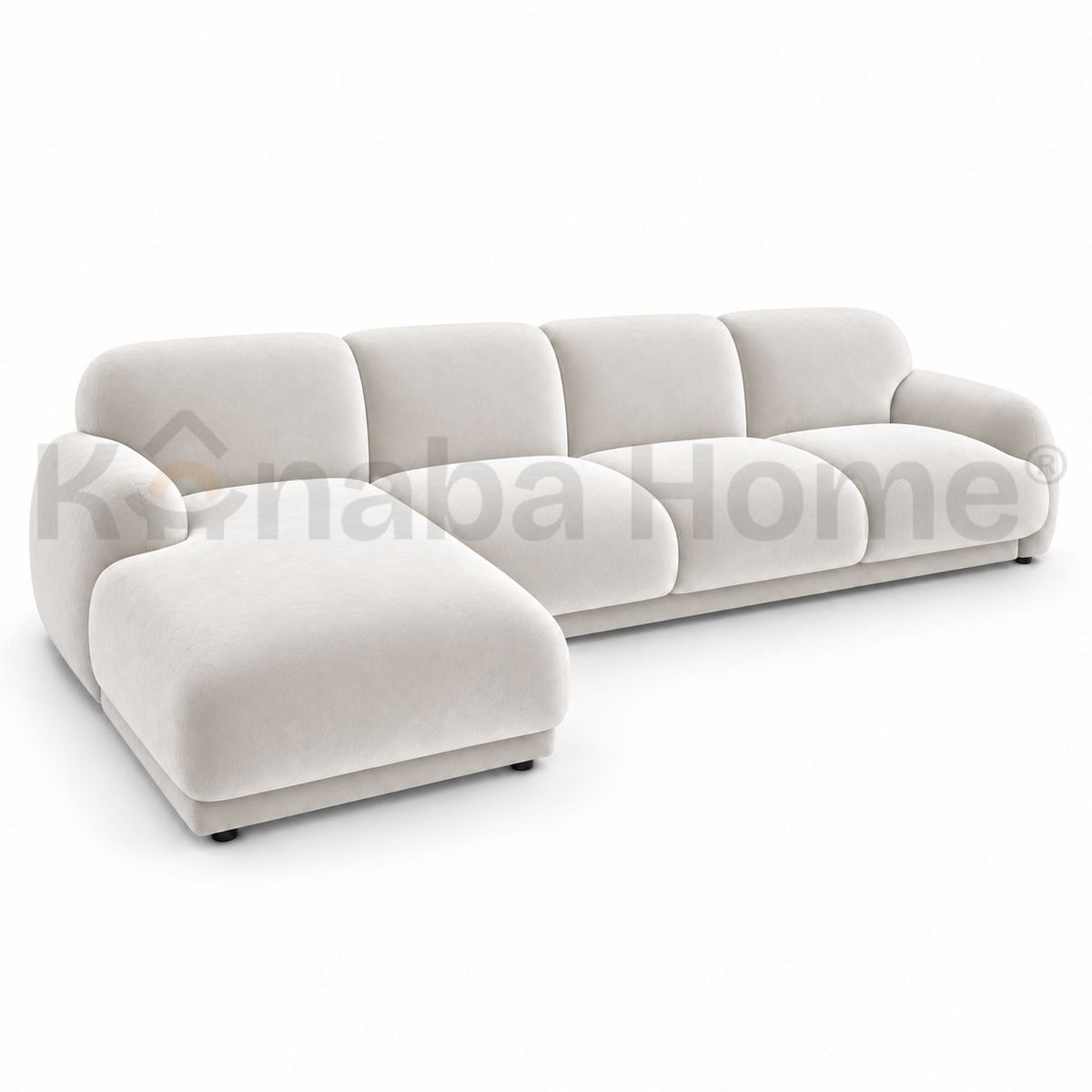 Marshmallow L Shape Sofa- Solid wood & German MDF-Cloud-inspired puffy silhouette-3 & 4 People / Space-Friendly-Kanaba Home