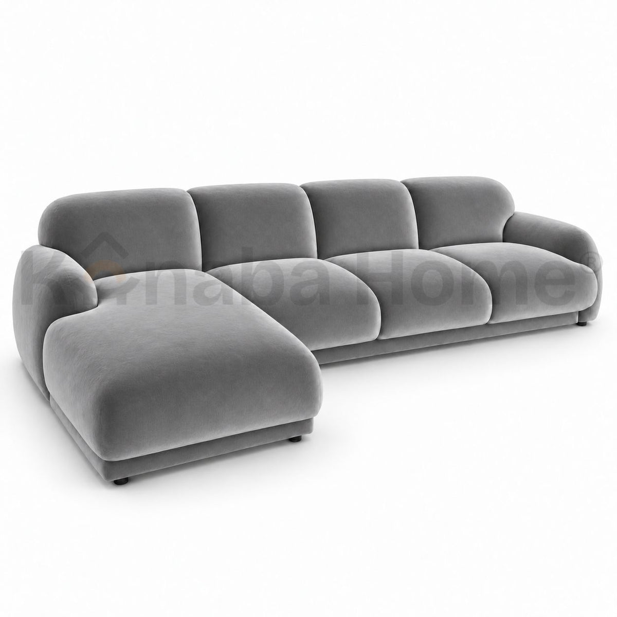 Marshmallow L Shape Sofa- Solid wood & German MDF-Cloud-inspired puffy silhouette-3 & 4 People / Space-Friendly-Kanaba Home
