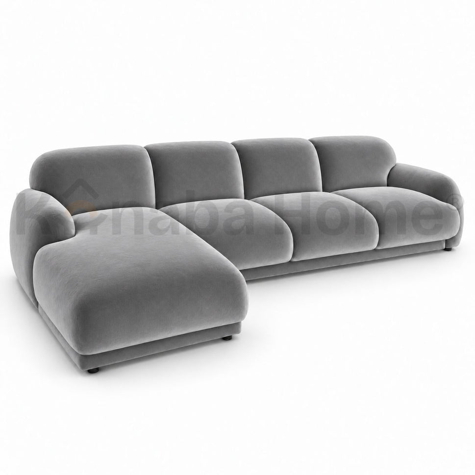 Marshmallow L Shape SofaGREY (ANC 1008-74) / Facing Left L Shape
