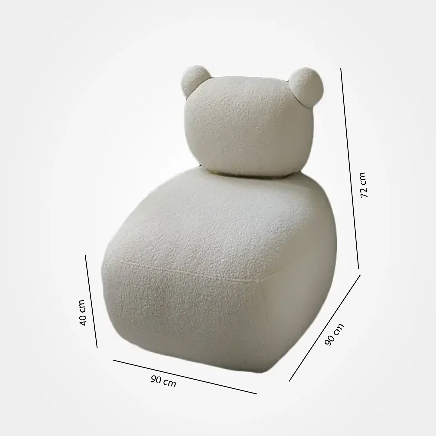 White Boucle Accent Chair Dims