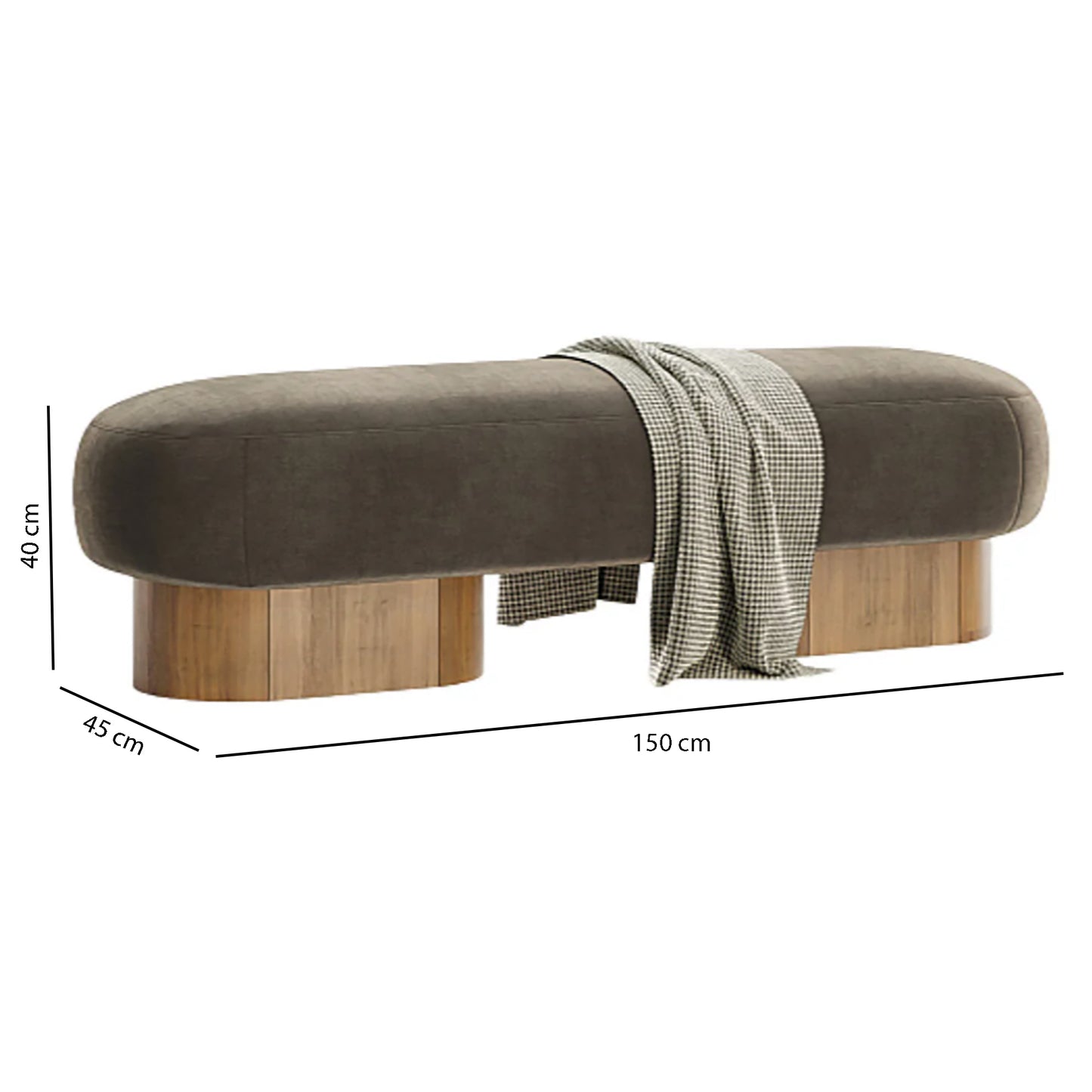 Olive Velvet Bench Dims