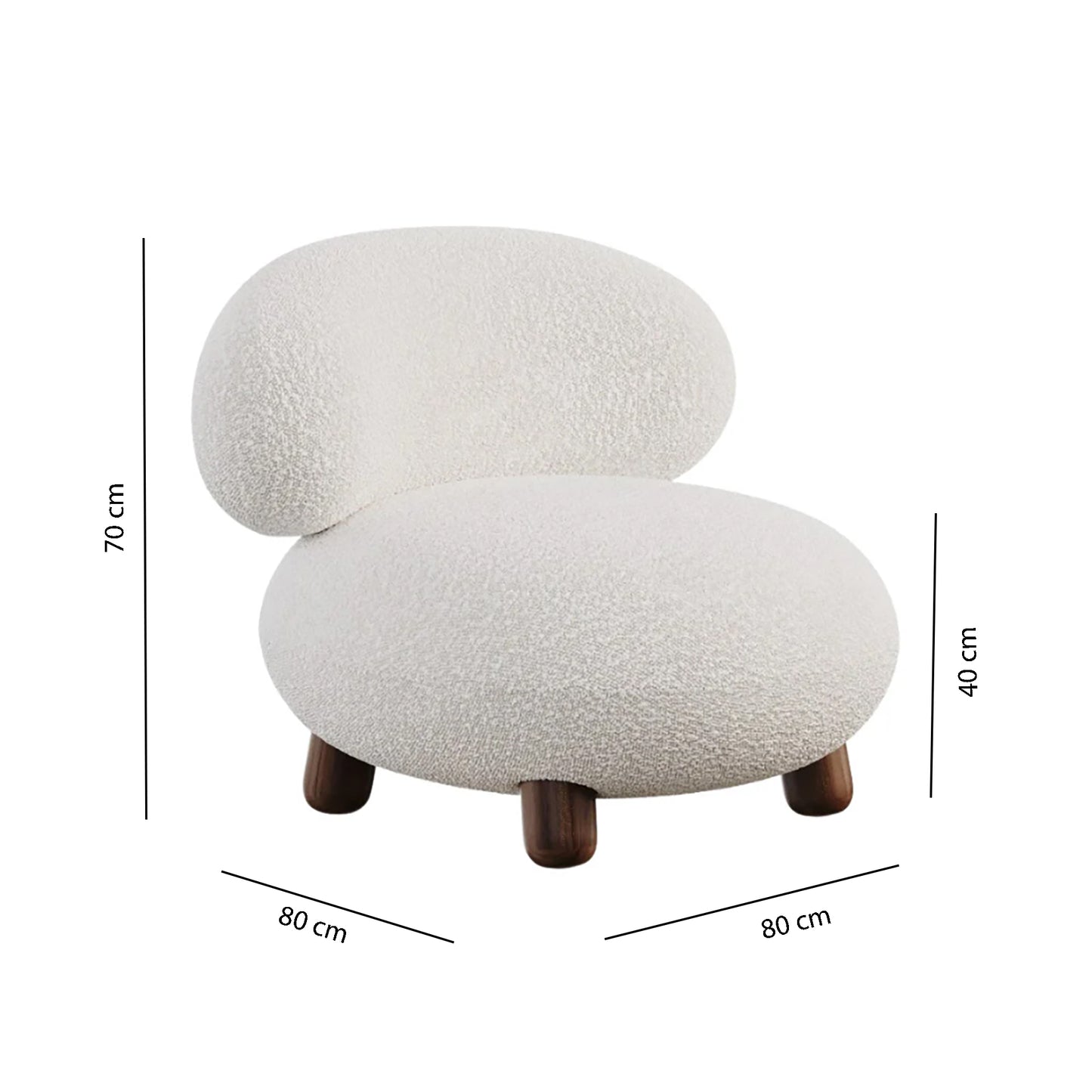 White Modern Accent Chair Dims
