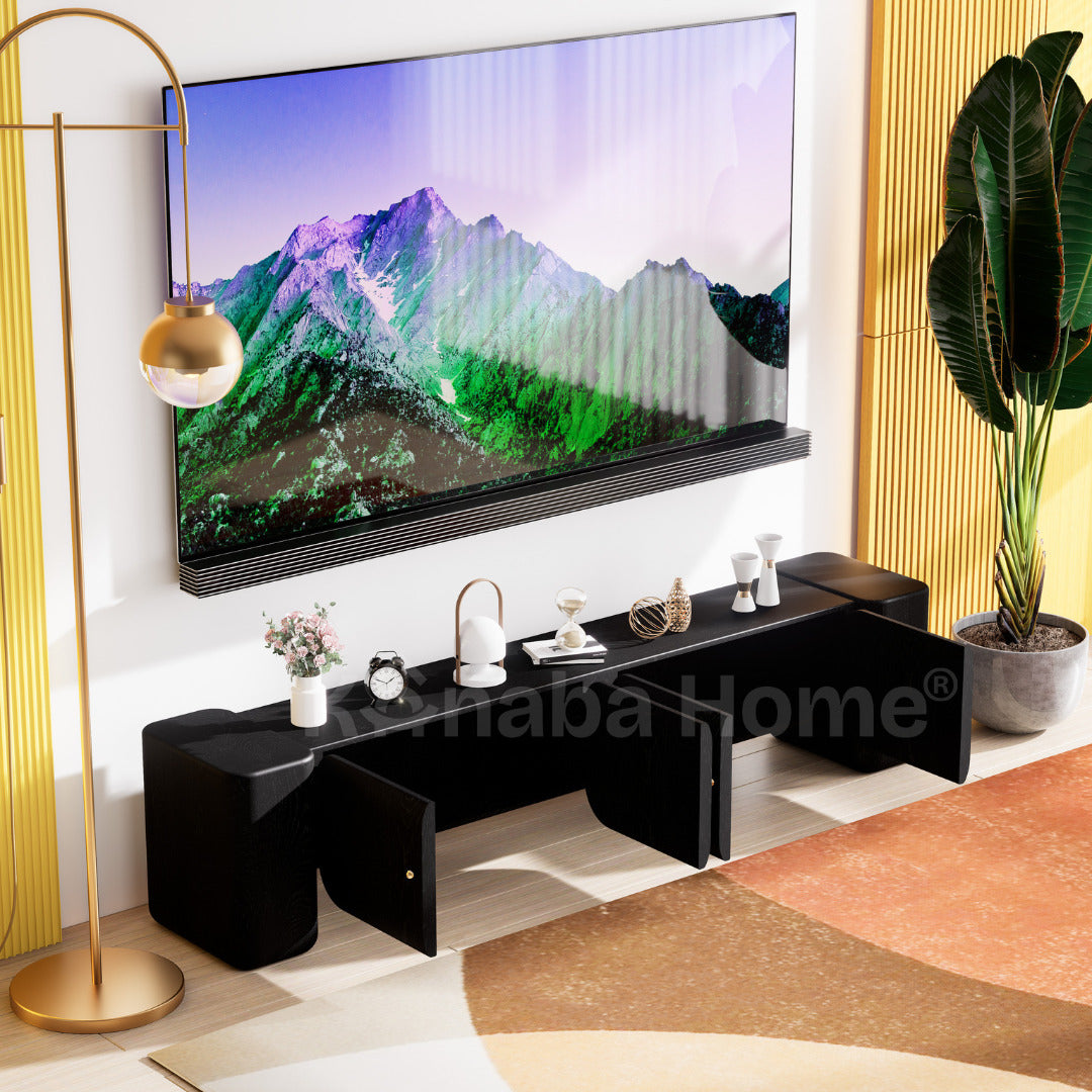 4 door tv unit with storage