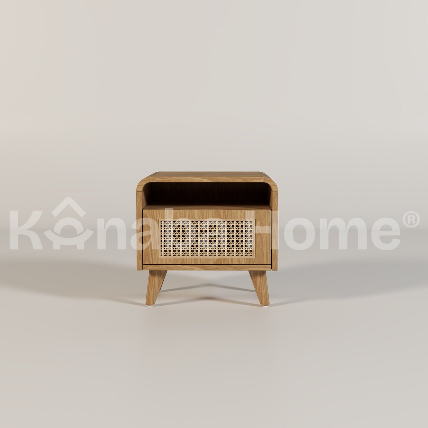 rectangle nightstand with legs and rattan style