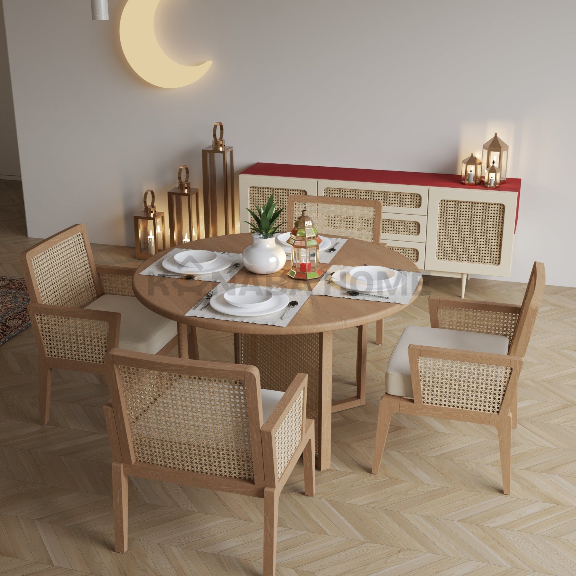 Nara Rattan Dining Set