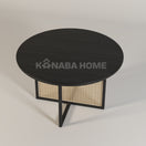 Nara Rattan Dining TableBlack walnut