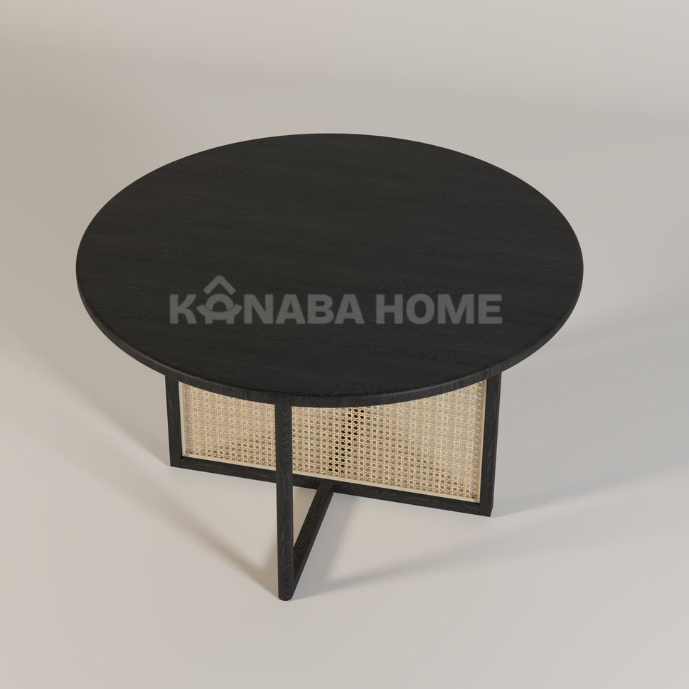 Nara Rattan Dining TableBlack walnut