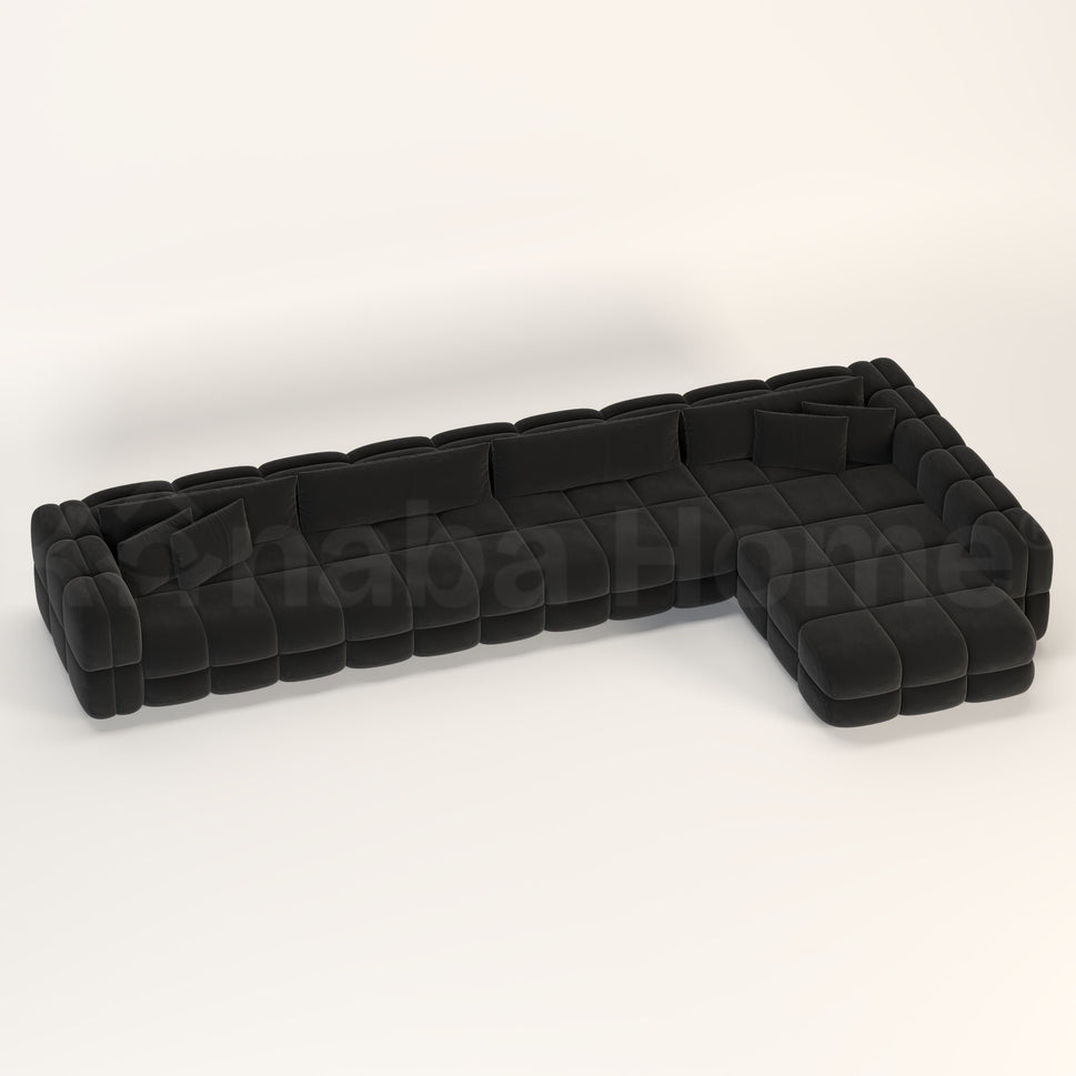 Nestline L Shape sofaBLACK ANC (8020-75) / Facing Right L Shape