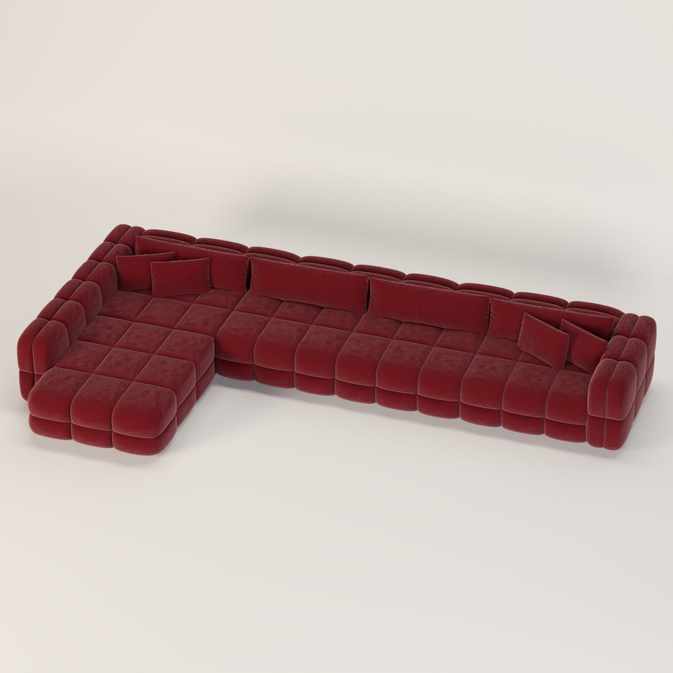 Nestline L Shape sofaMAROON ANC (8020-40) / Facing Left L Shape
