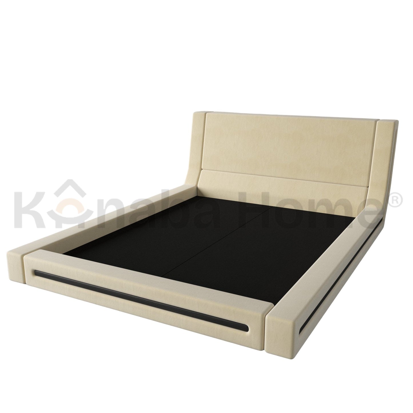 Nila Bed- Solid wood construction- Veneer finish Detailing- Kanaba Home