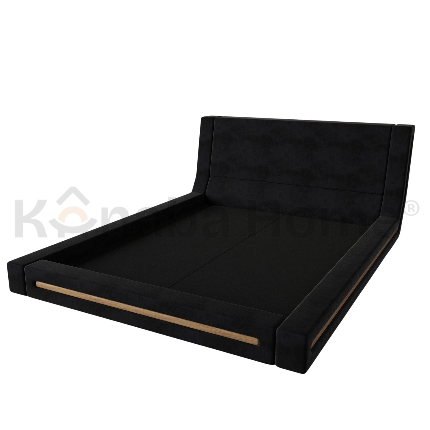 Nila Bed- Solid wood construction- Veneer finish Detailing- Kanaba Home