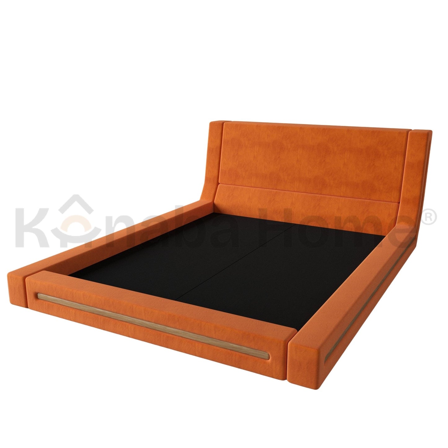 Nila Bed- Solid wood construction- Veneer finish Detailing- Kanaba Home
