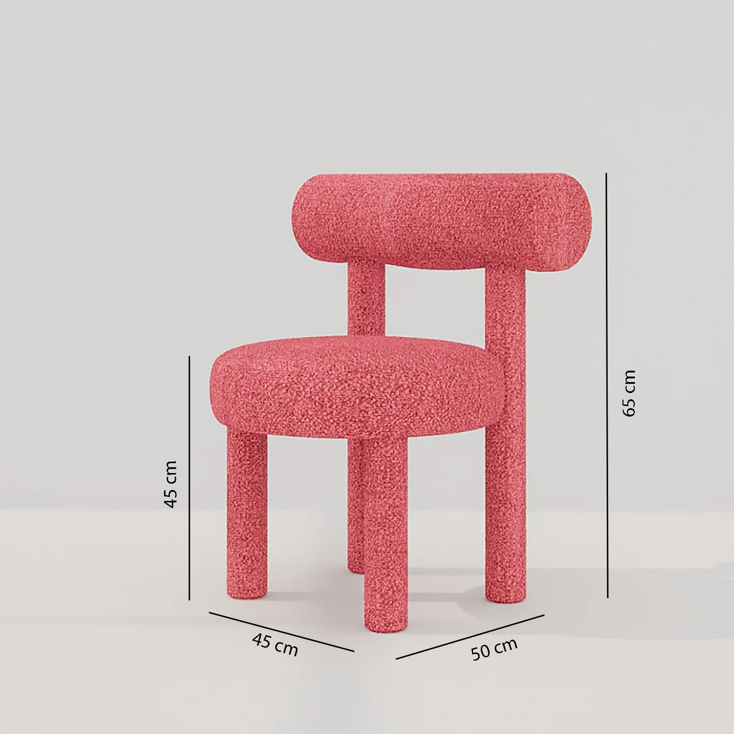 Modern Boucle Accent Chair Dims 