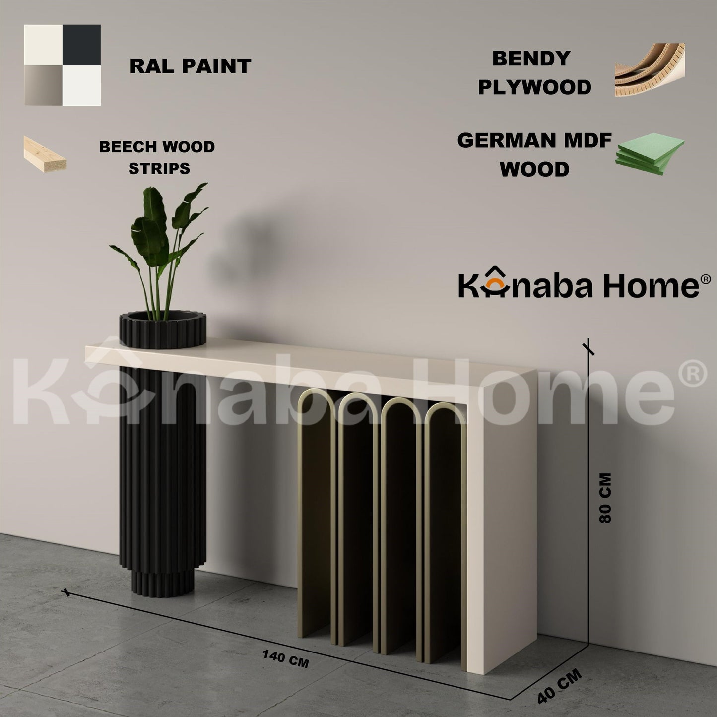 entryway console table dimensions and materials used