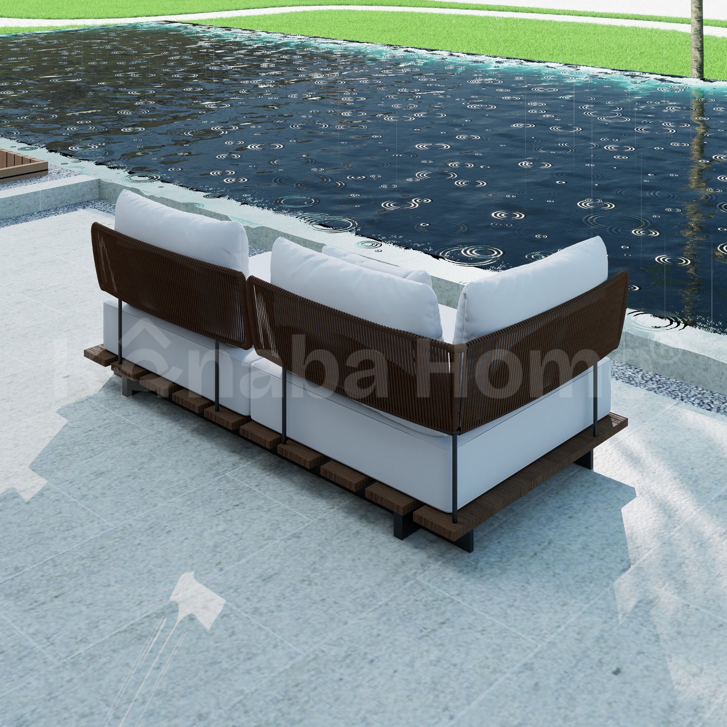 White chaise lounge sofa