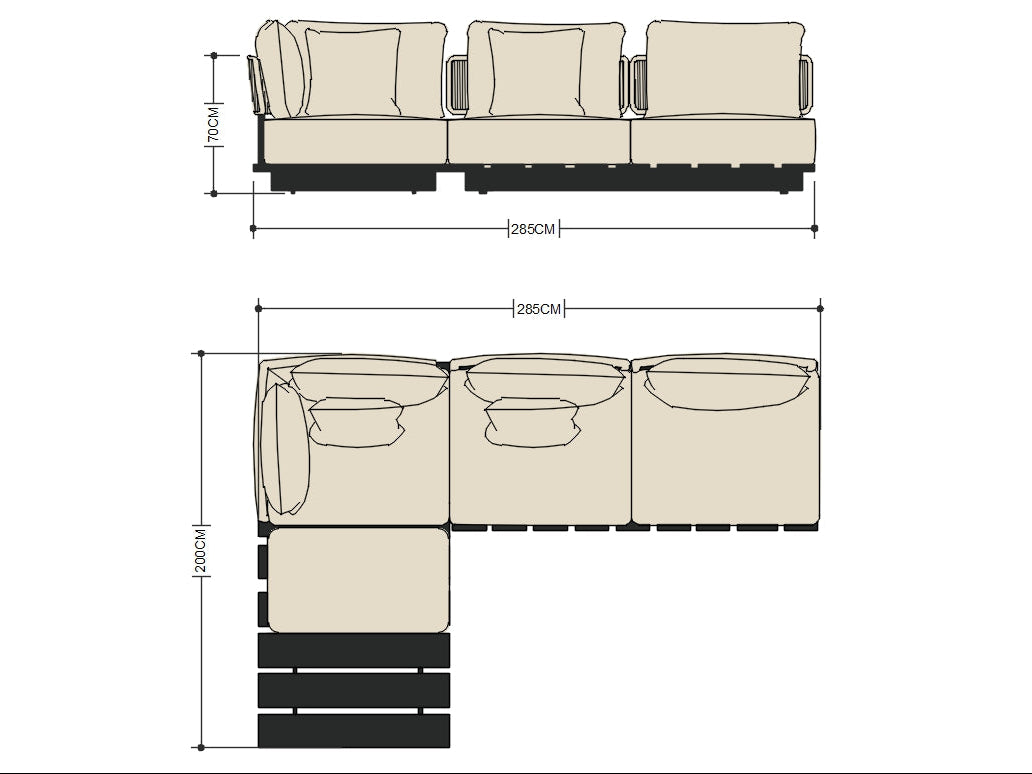 Outdoor L Shape Sofa