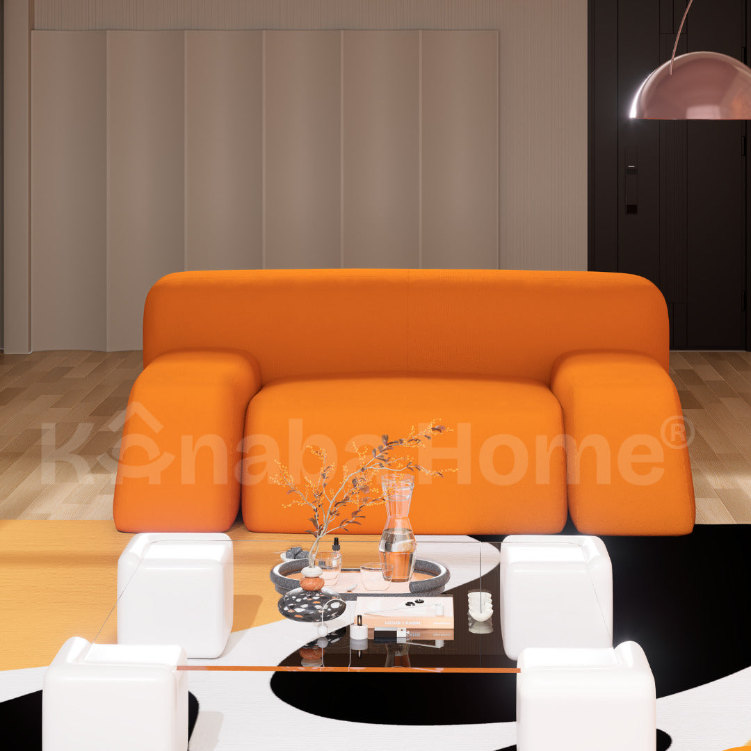 Orange Velvet Armchair