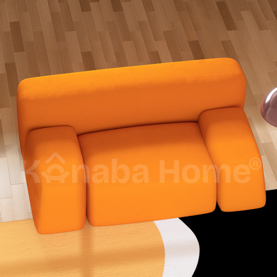 Solid wood Armchair in orange colour