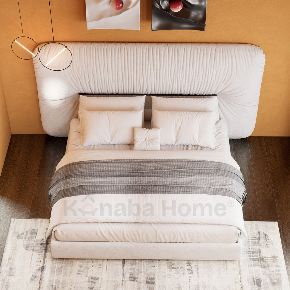 Nolla BedC. King Bed: Mattress Size: 200 x 200 cm | Overall: W 260 x D 230 x H 120 cm