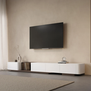 Nomi Extendable TV UnitWhite & Walnut / With Cable Hole