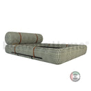 Nuvola Madrid BedQueen Size Mattress: 160x200 cm: Overall Dimensions: W 180 × D 250 × H 90&nbsp; cm / GREEN & WHITE MADRID FABRIC (2660-05)