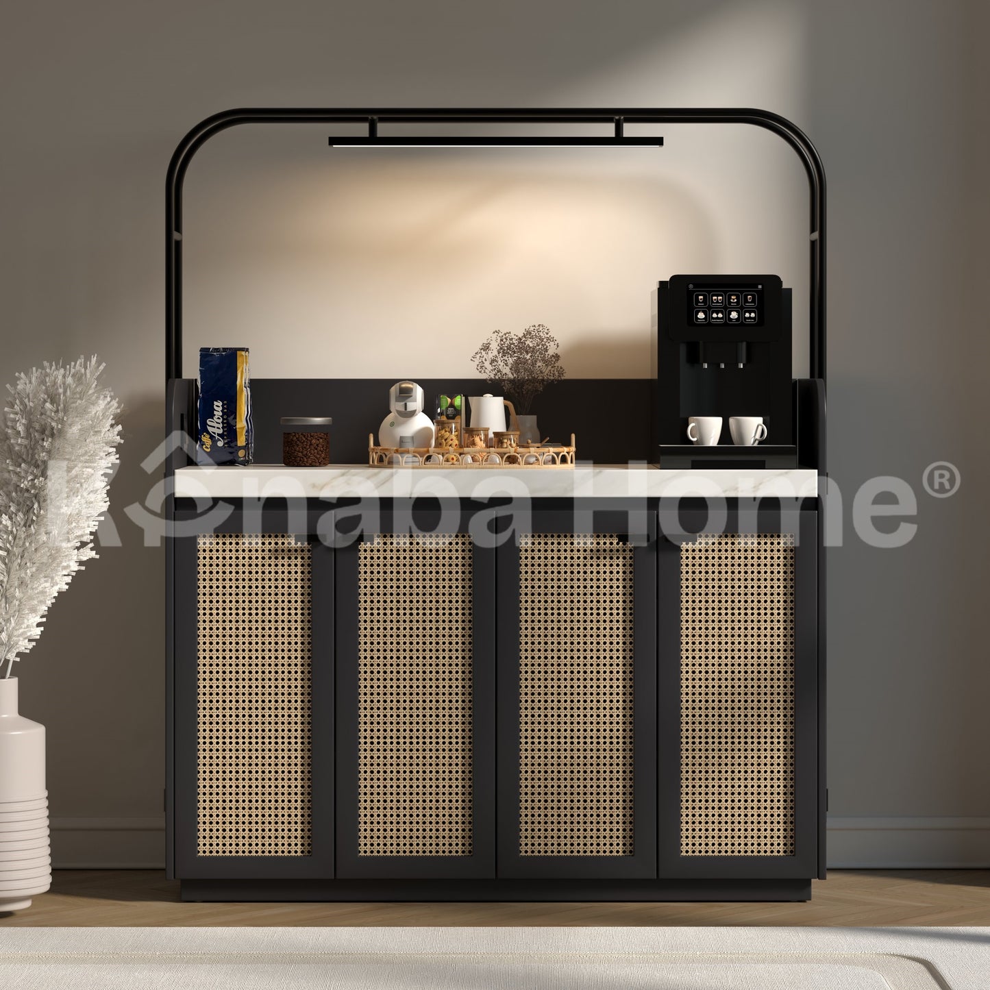 coffee table bar with 4 drawers