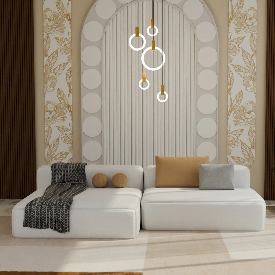  Premium White Suede L-Shaped Shaped 