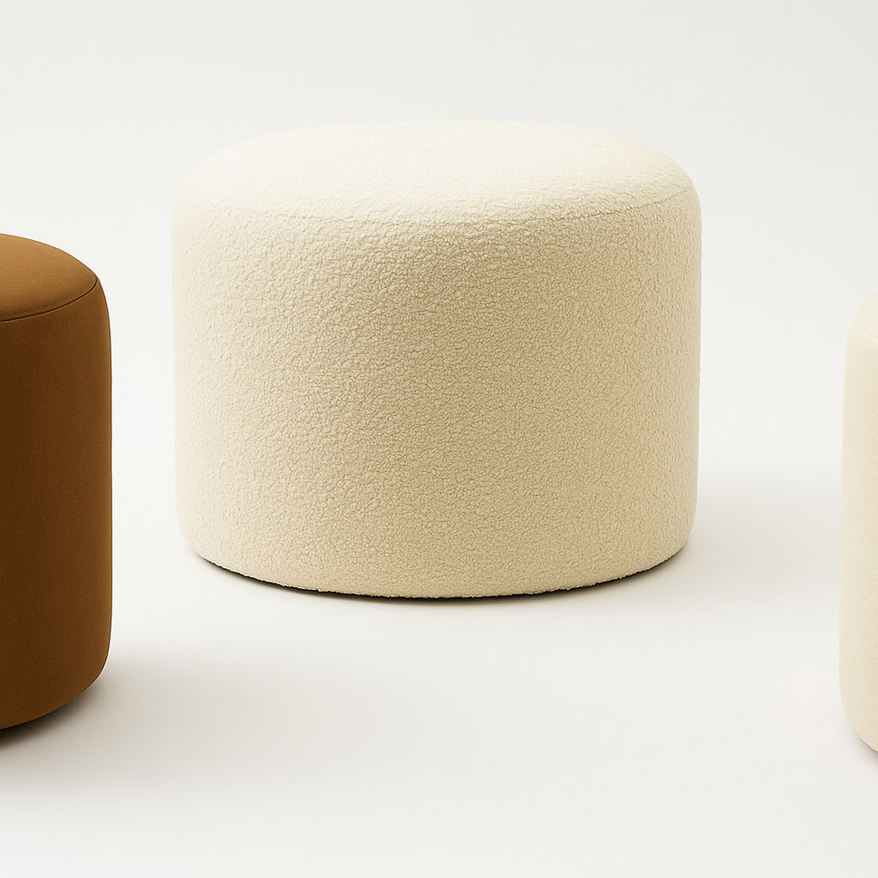 Olyn Kids PoufSingle Pouf | Ivory Boucle