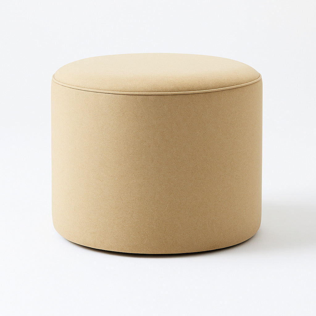 Kids Pouf in Soft Beige Velvet 