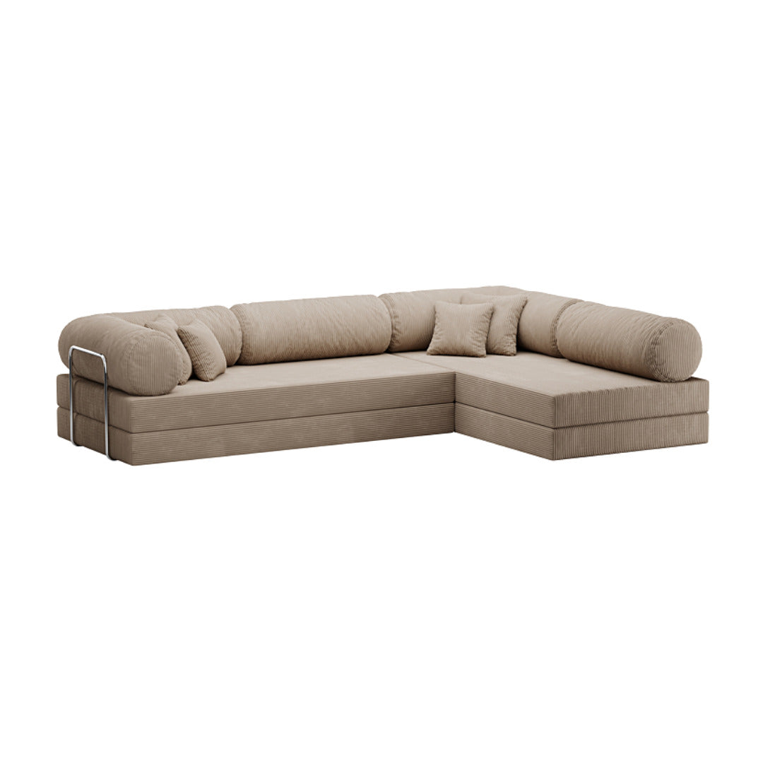 Dark Beige L-Shape Sofa 