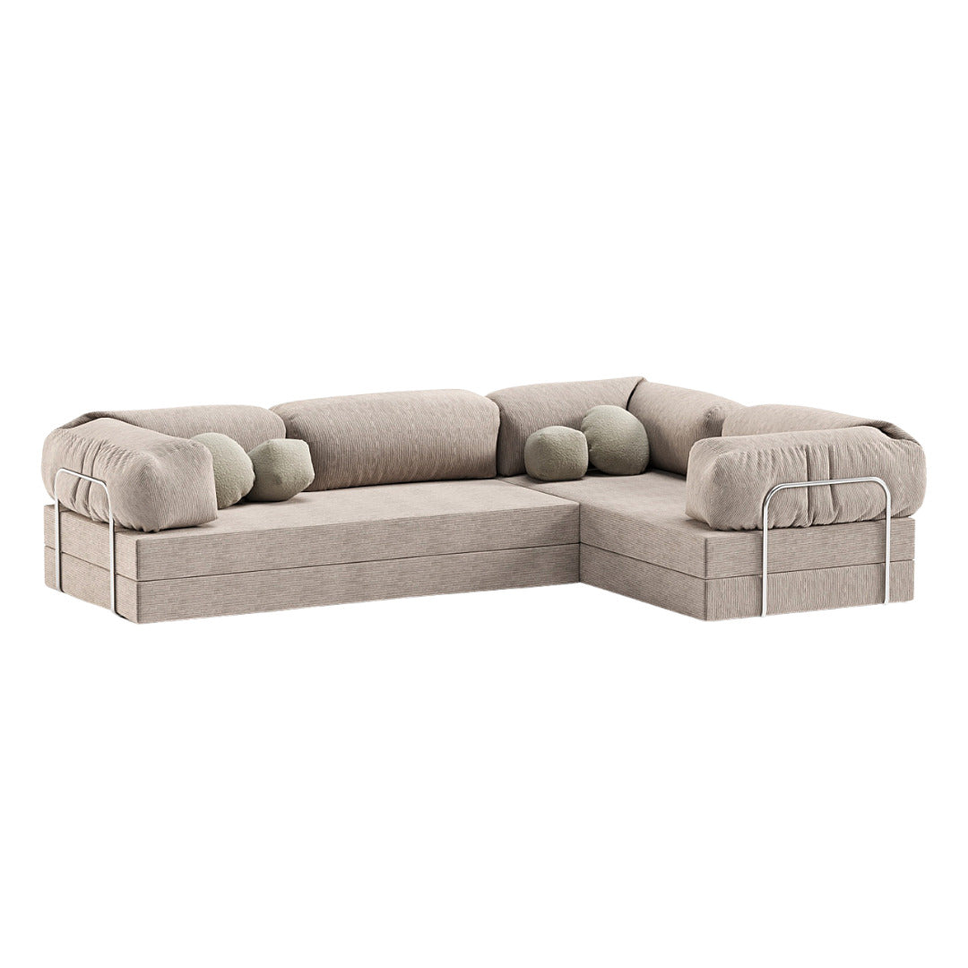 Premium Dusty Grey L-Shaped Sofa 