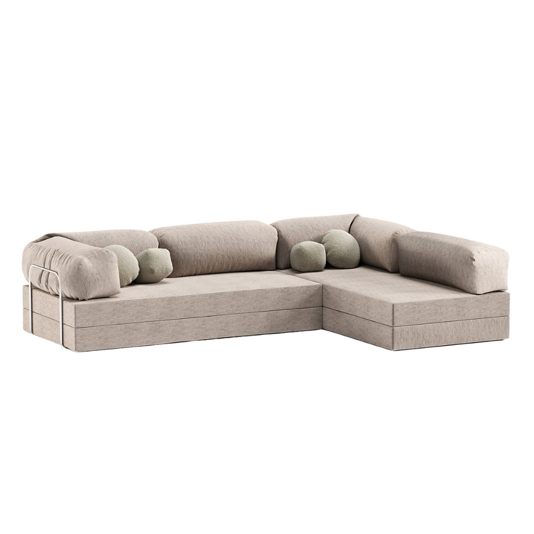 Premium Dusty Grey L-Shaped Sofa 