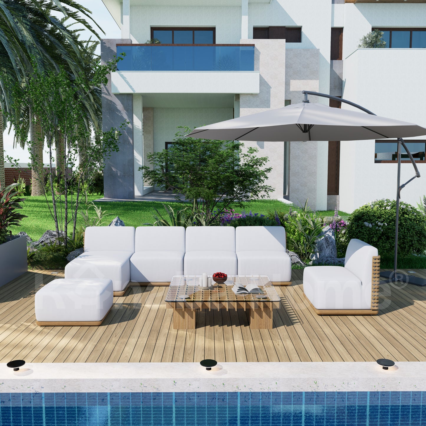 White Outdoor Sofa Set