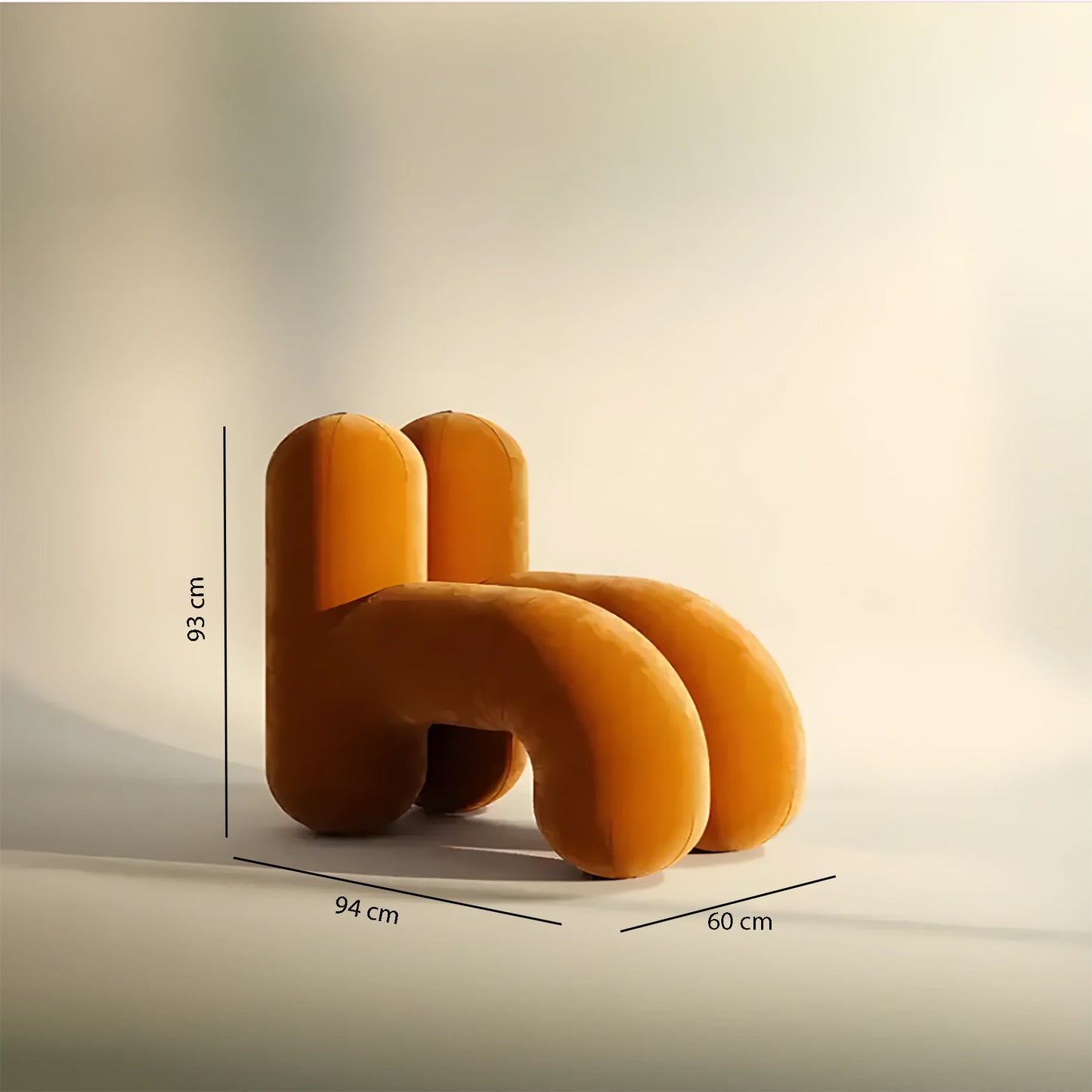 Orange Velvet Accent Chair Dims 