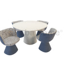Oryn Dining SetWHITE TABLE & BLUE  CHAIR ANC (9200-04)&(5250-15) & TABLE RAL (9016)