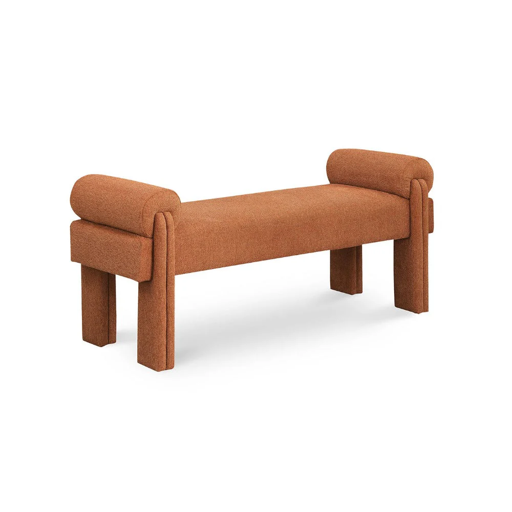 Brown Velvet Bench 