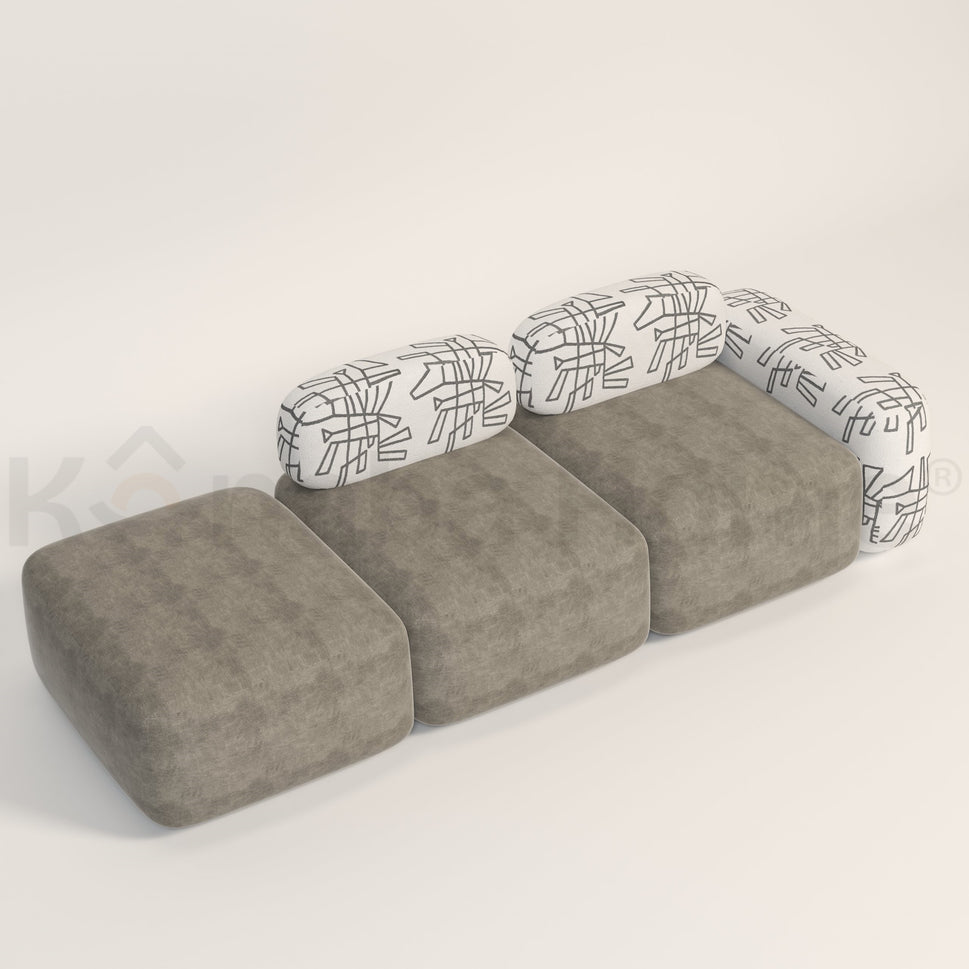 Pebble Modular Shape SofaLIGHT GREY MADRID FABRIC (2510-23 & 2660-18)