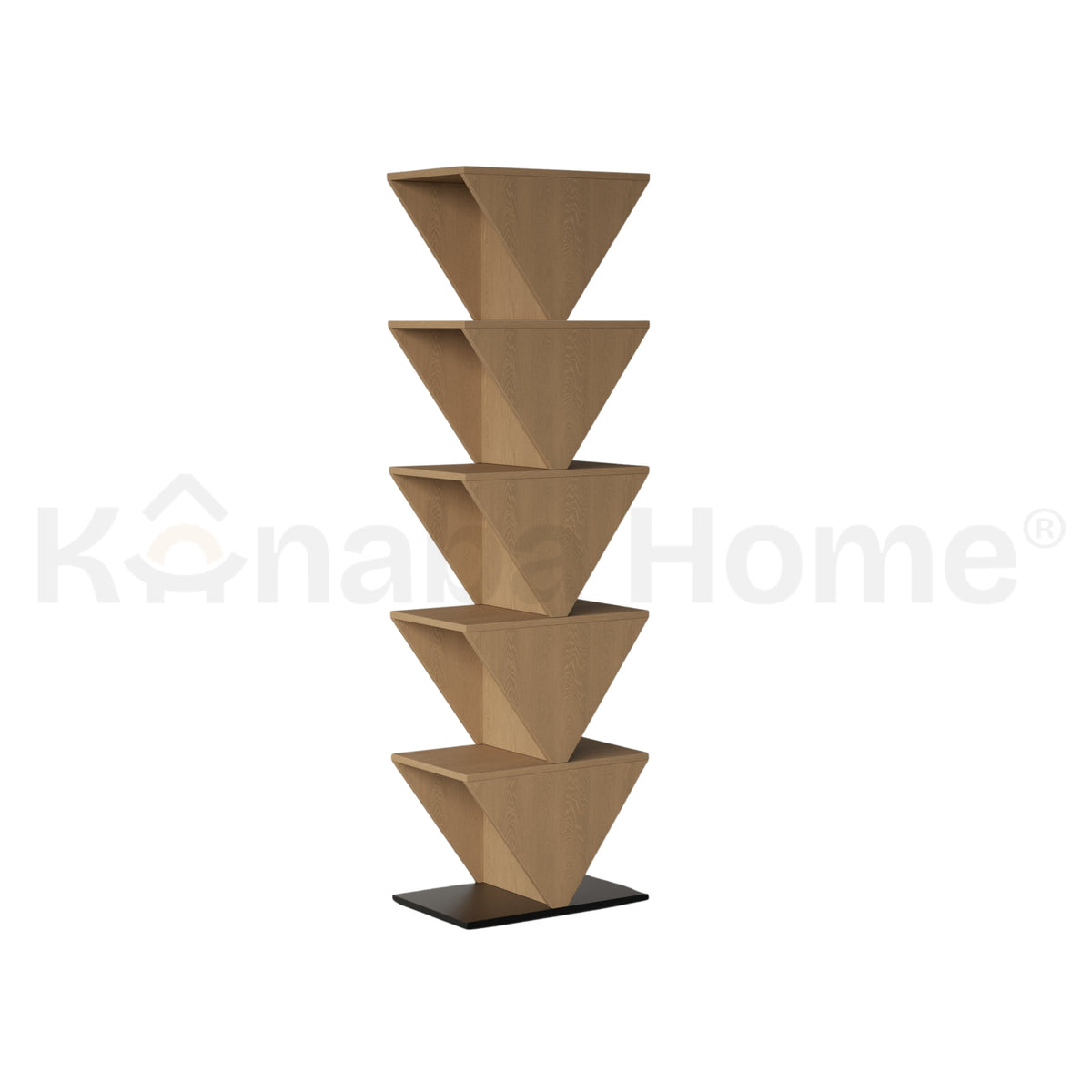 Pinnacle Stack Console (Veneer)-German MDF Wood & Steel Base-Repeating angular pyramid forms Design-Kanaba Home