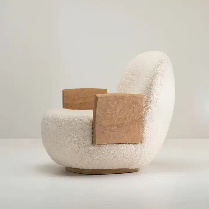 White Boucle Armchair 