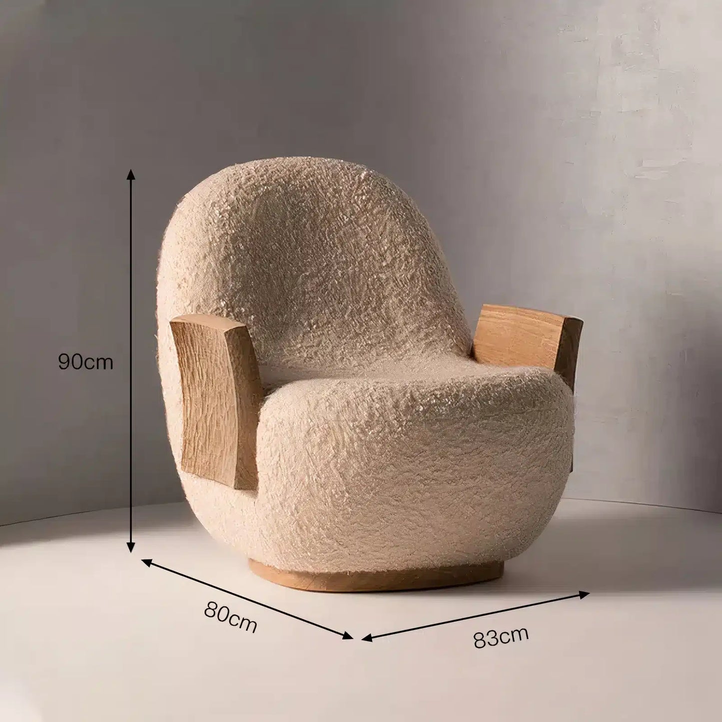 Modern Boucle Armchair Dims 