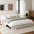 Puff Sofa BedOption 2: Sofa Overall Dims: W 240 x D 135 x H 75 cm | Seat Height: 45 cm | Seat Depth: 70 cm | ⁠⁠Bed Overall Dims: W 240 x D 205 x H 75 cm | ⁠⁠Mattress 200 x 190 cm