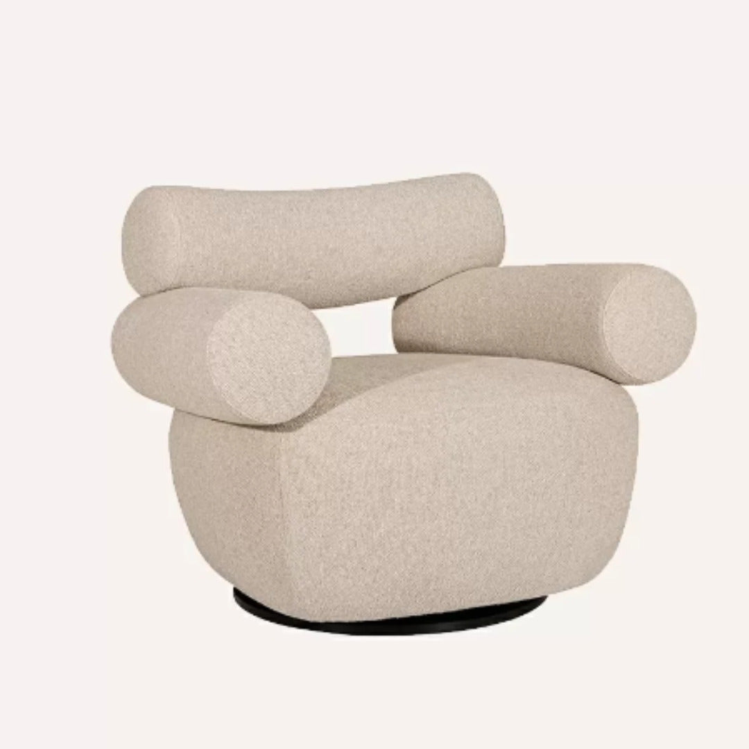 Beige Velvet Armchair 