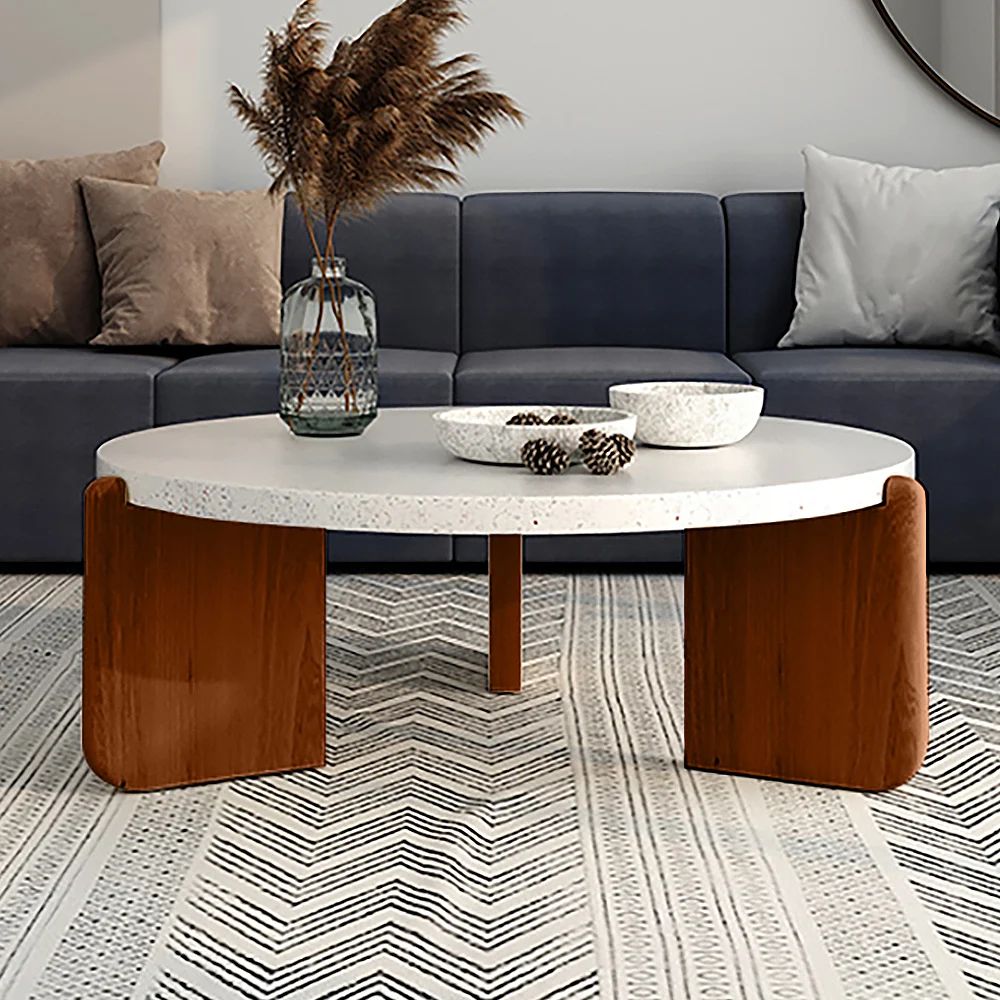 Reva White Terrazzo Coffee Table