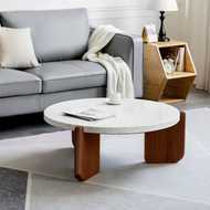 Reva White Terrazzo Coffee Table