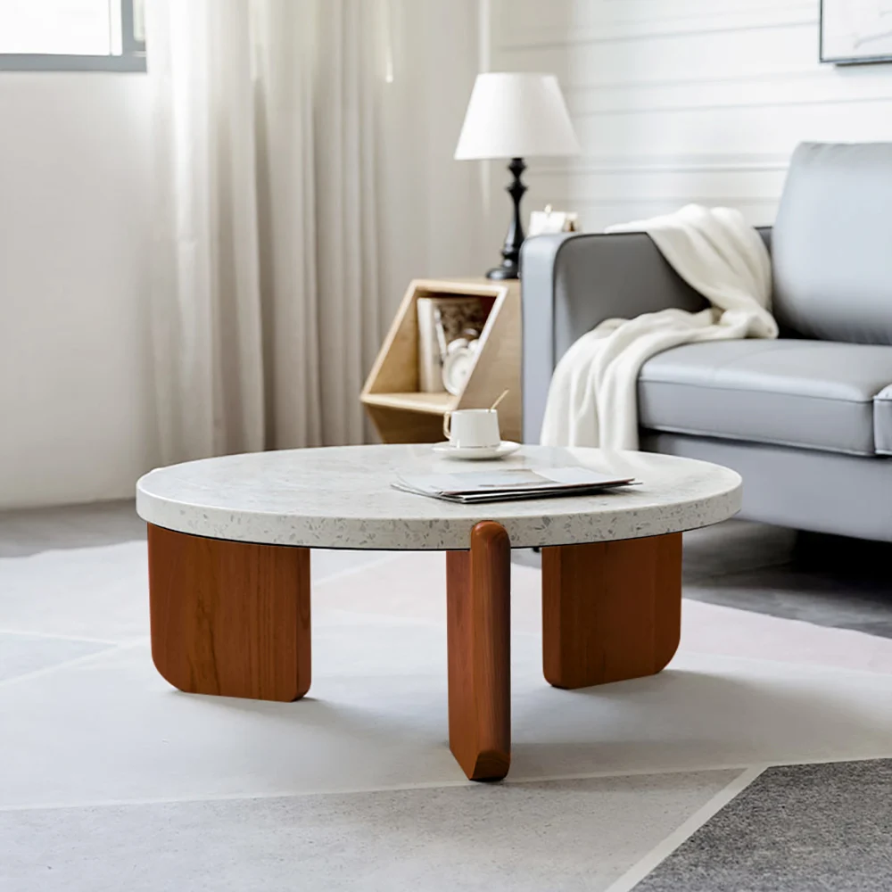 Reva White Terrazzo Coffee Table