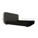 Rigato BedQueen Size Mattress: 160x200 cm: Overall Dimensions: W 180 × L 233 × H 125 cm / BLACK BOUCLE & BLACK WABI- SABI STRIPS
