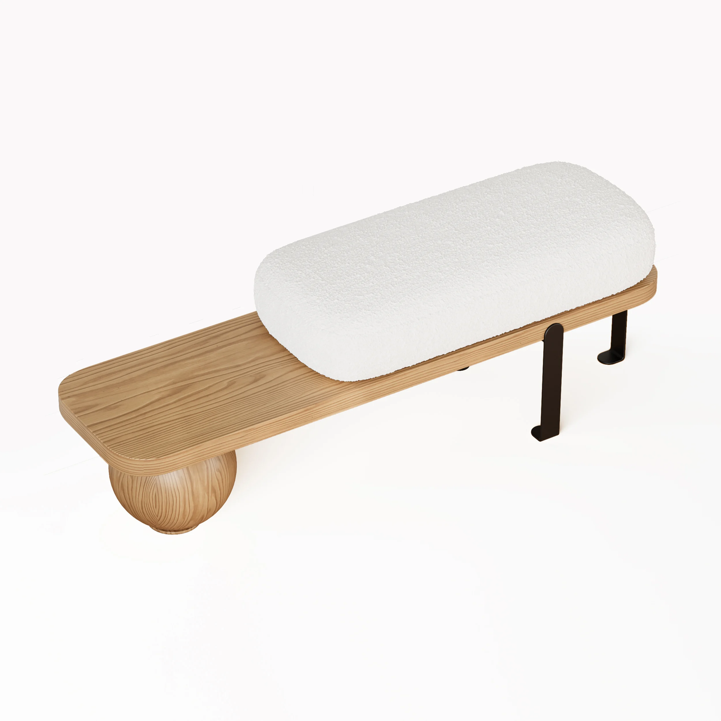 Boucle Fabric Bench
