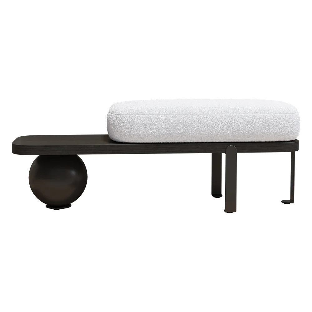 Modern White & Black Bench 